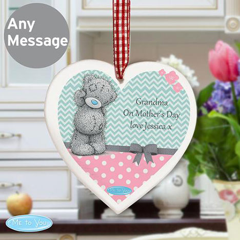 Personalised Me to You Pastel Wooden Heart Decoration Extra Image 1